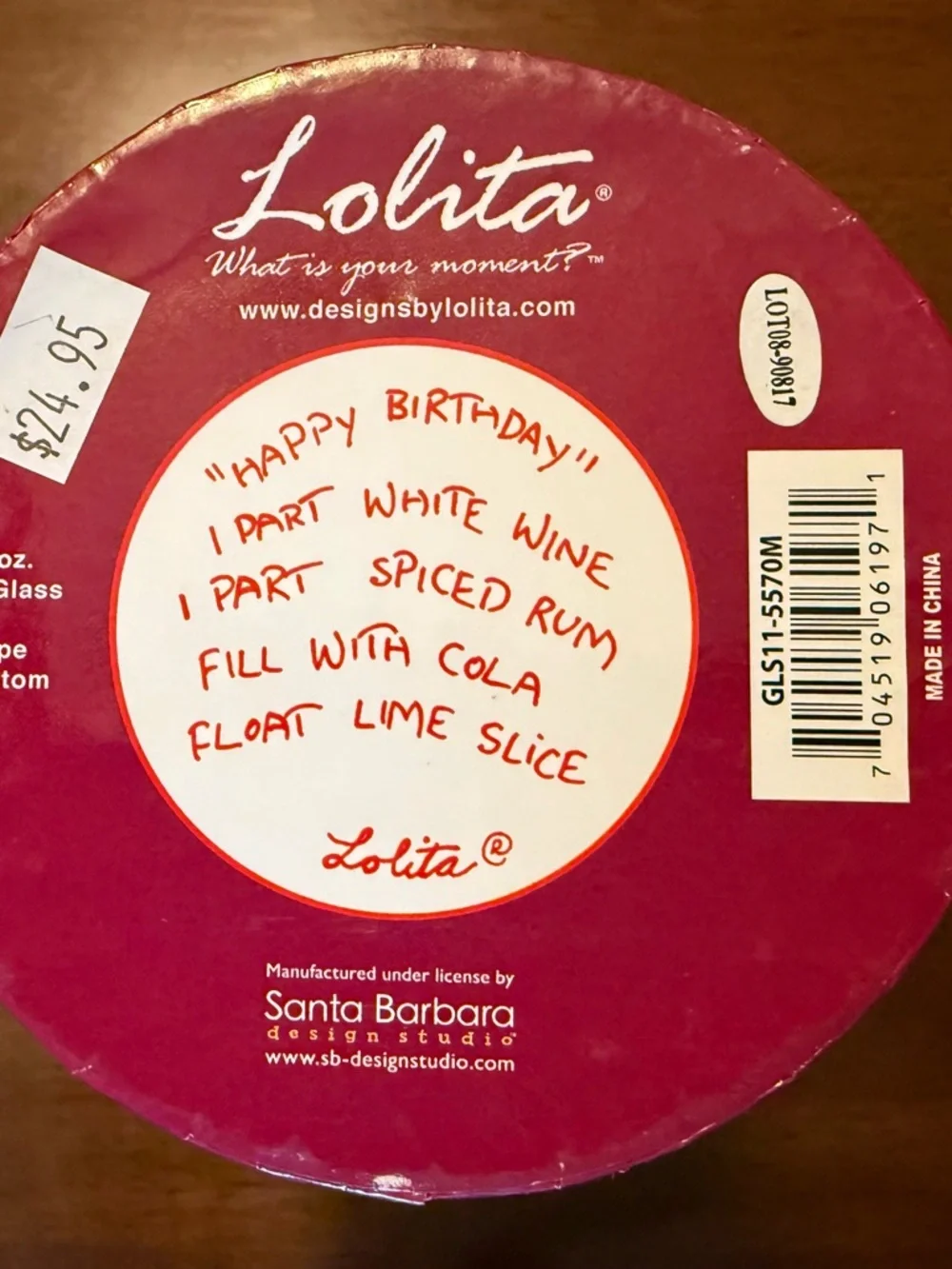 Lolita 'Happy Birthday' Hand-Painted Wine Glass